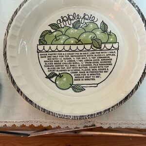 Vintage Royal China By Jeannette Green Apple 2” Deep Dish Pie Plate Recipe 11”
